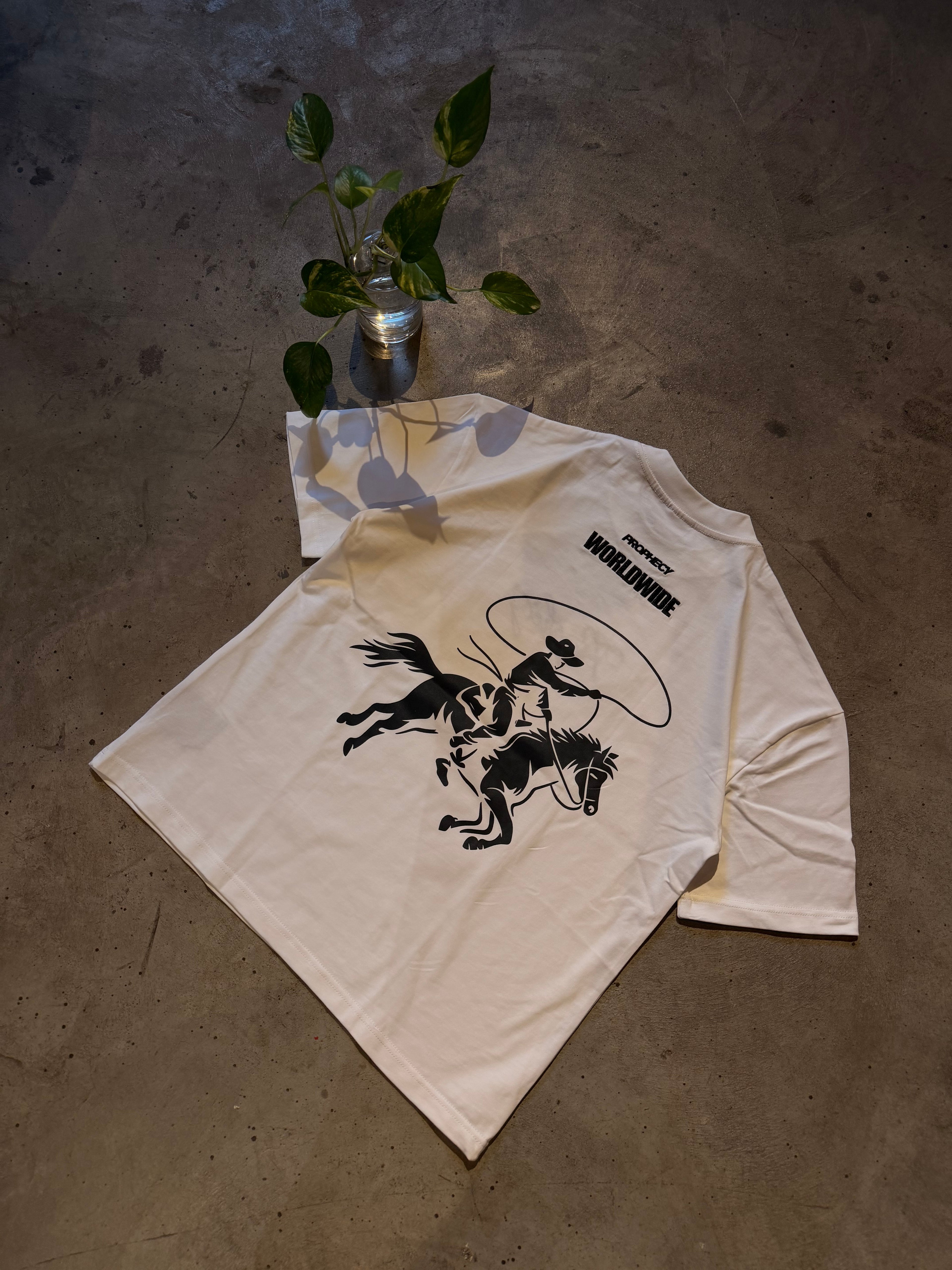 White 'Outlaw' Oversized T Shirt