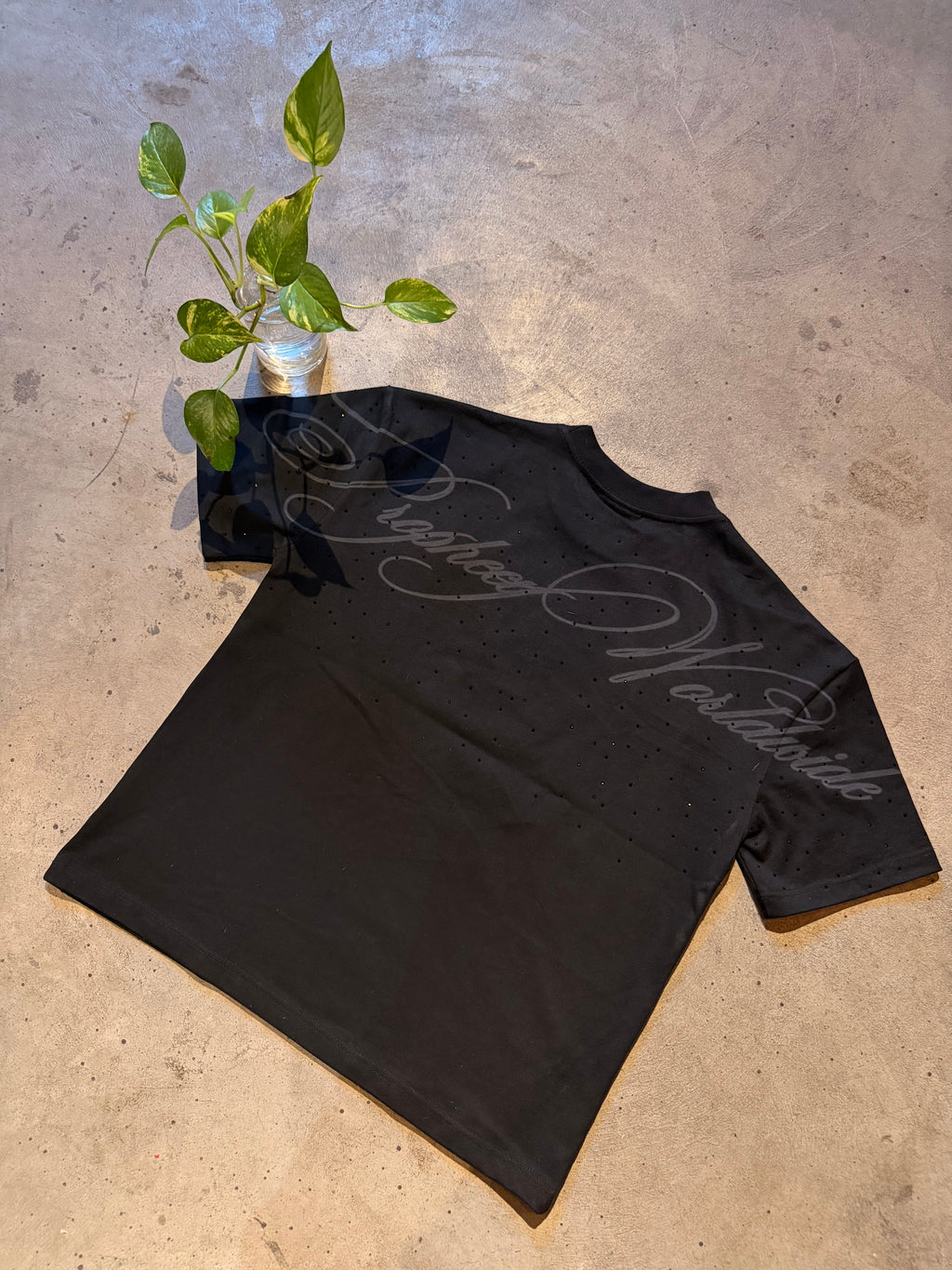 Onyx Grey ‘Rhinestone' Oversized T-Shirt