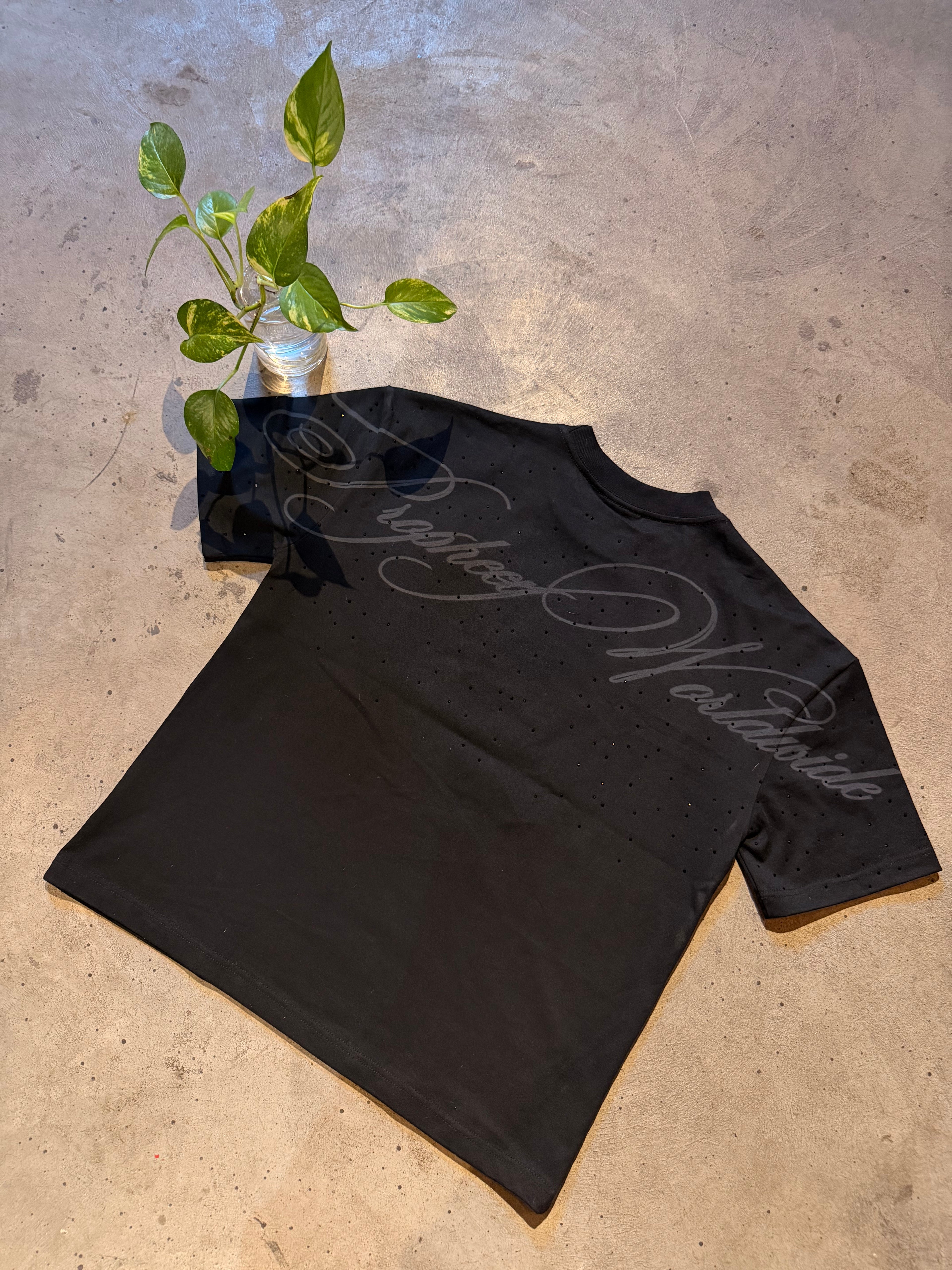 Onyx Grey ‘Rhinestone' Oversized T-Shirt
