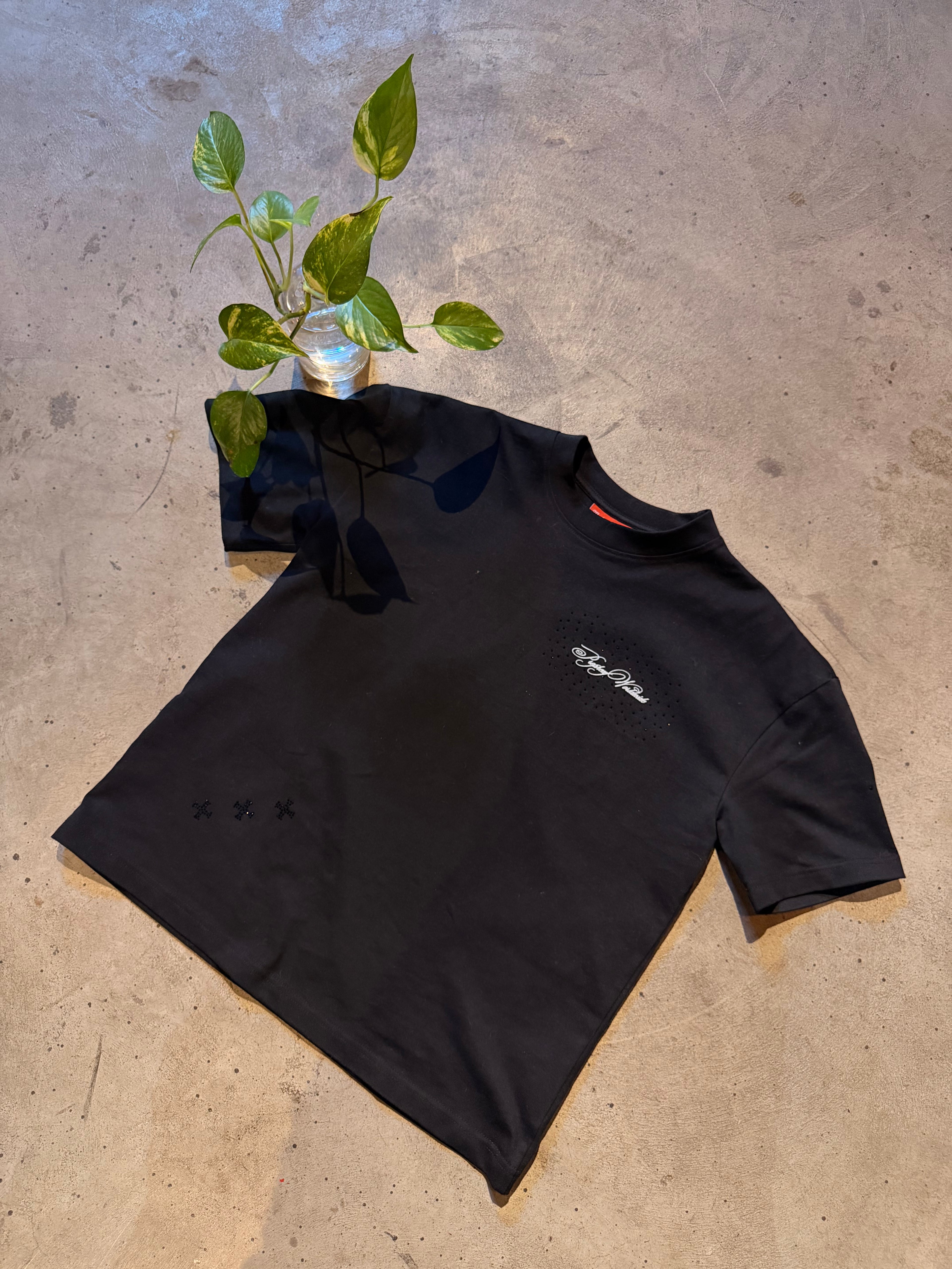 Onyx 'Rhinestone' Oversized T-Shirt