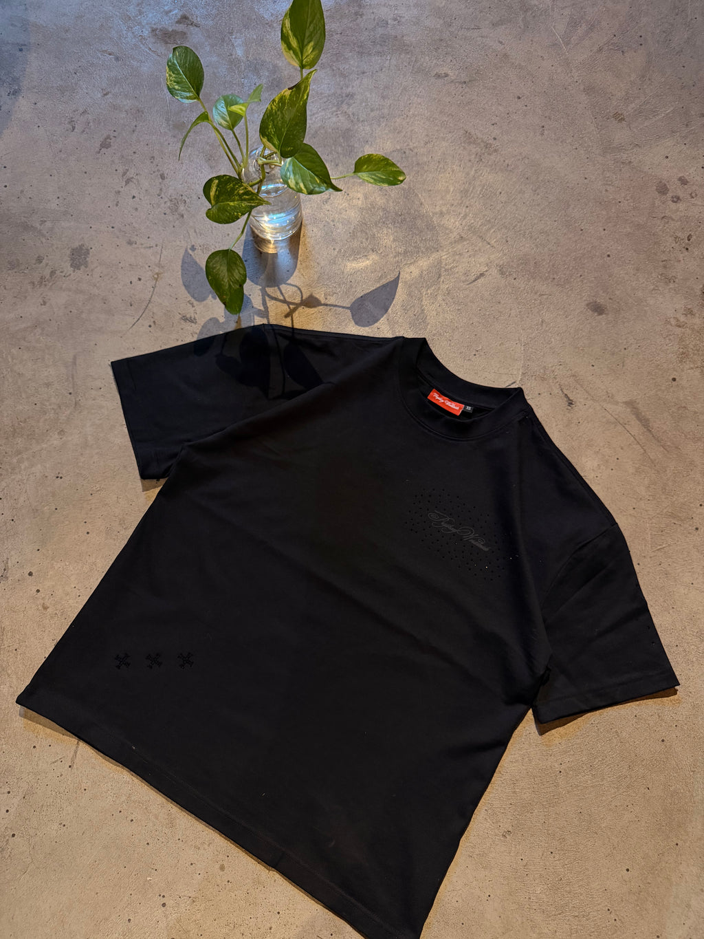 Onyx Grey ‘Rhinestone' Oversized T-Shirt