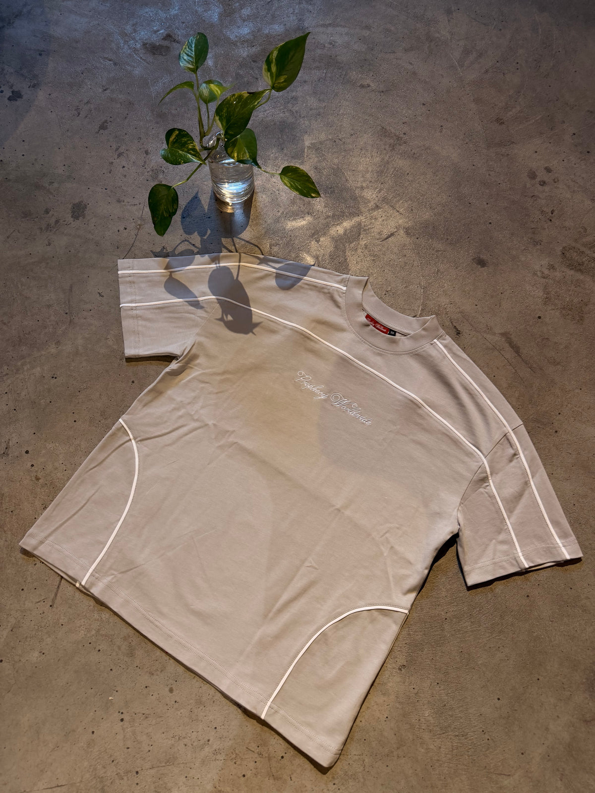 Grey White ‘33' Oversized T-Shirt