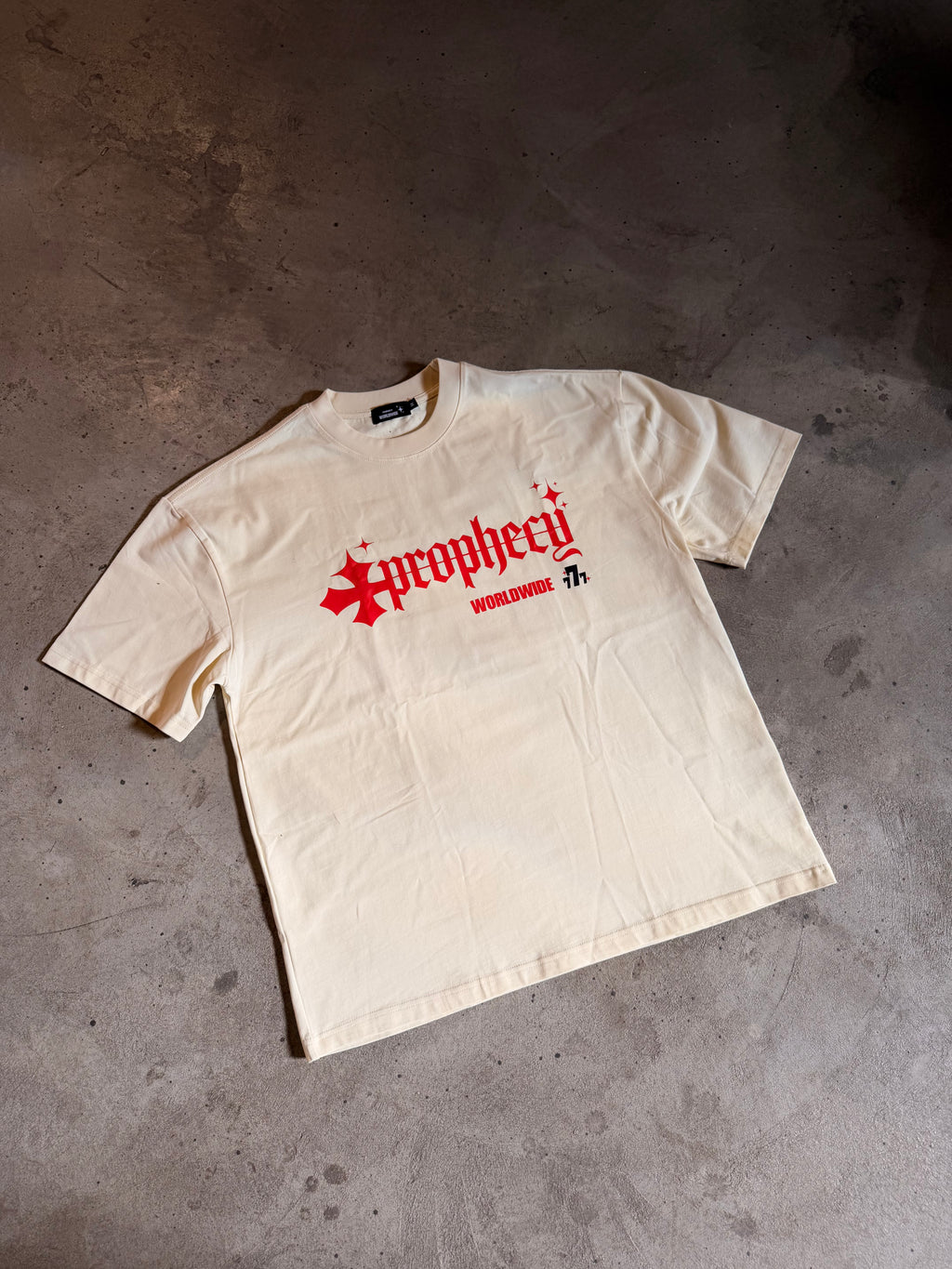 Cream 'Casino' Oversized T Shirt