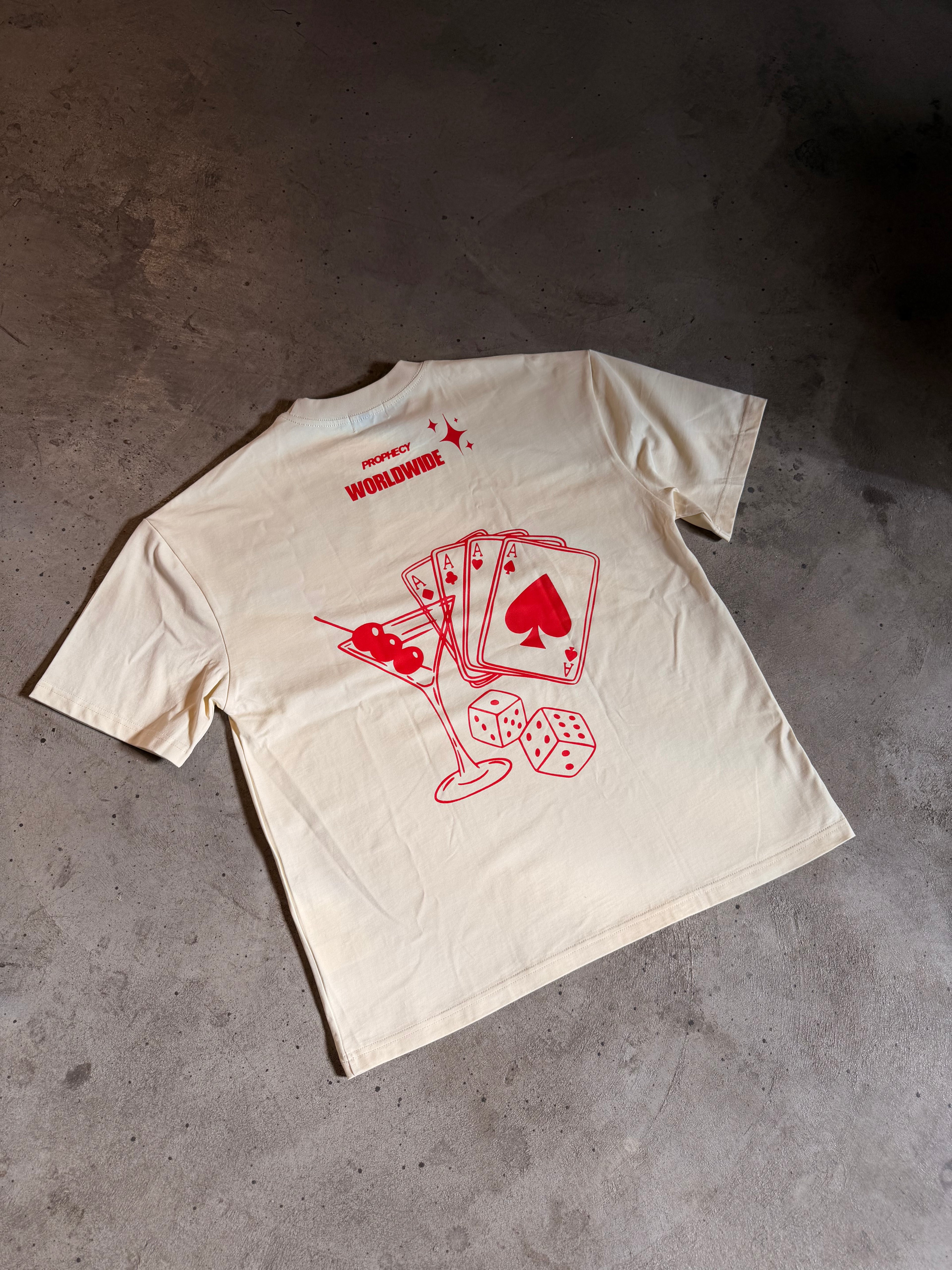Cream 'Casino' Oversized T Shirt