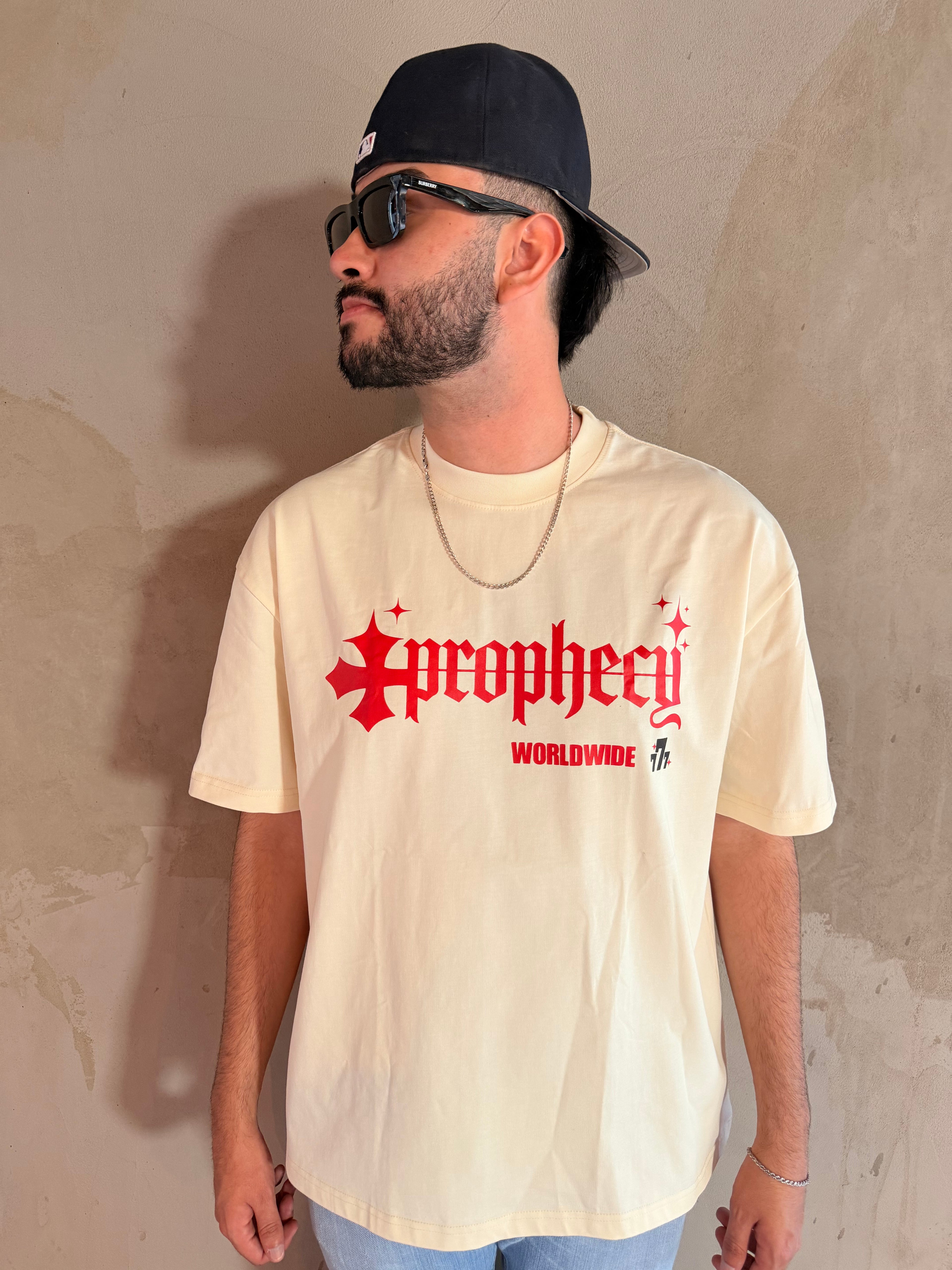 Cream 'Casino' Oversized T Shirt